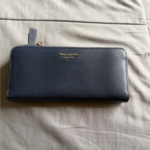 Kate Spade Navy Leather Zip Wallet